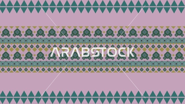 تصميم خلفية نمط السدو السعودي التقليدي الهندسي الملون