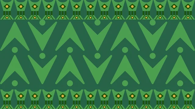 نقوش سدو سعودية نجدية تقليدية على خلفية خضراء