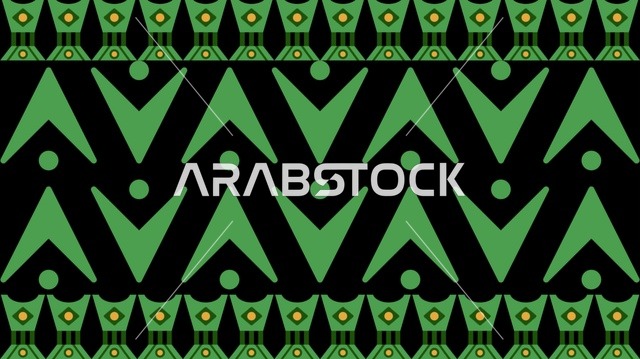 نقش هندسي سعودي تقليدي على خلفية سوداء