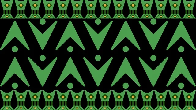 نقش هندسي سعودي تقليدي على خلفية سوداء