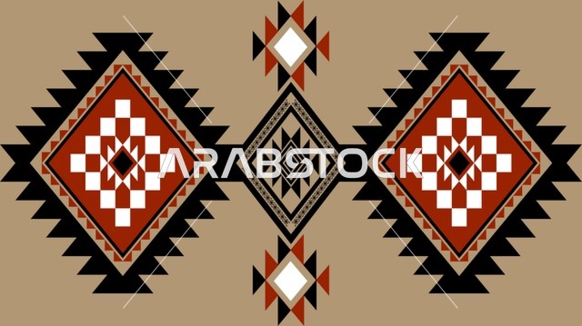 نمط السدو السعودي التقليدي بتصميم هندسي