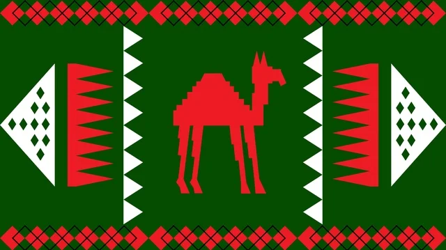 نمط السدو السعودي التقليدي مع خيال الجمل التراثي