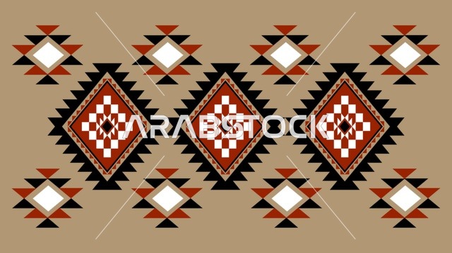 تصميم نمط السدو السعودي التقليدي بنقوش هندسية