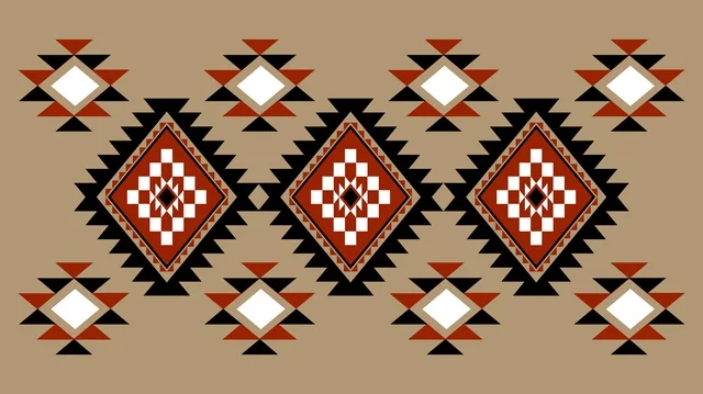 تصميم نمط السدو السعودي التقليدي بنقوش هندسية