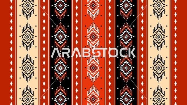 نقش السدو السعودي التقليدي والزخارف البدوية