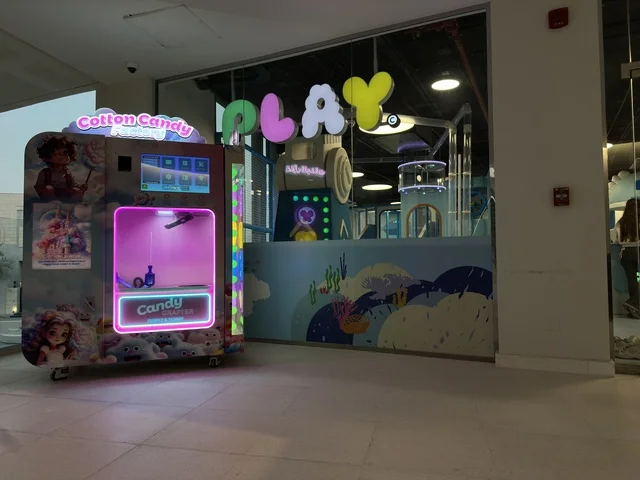 Cotton Candy Vending Machine in Indoor Play Area