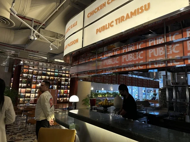 Modern Restaurant Interior with Service Counter and Menu