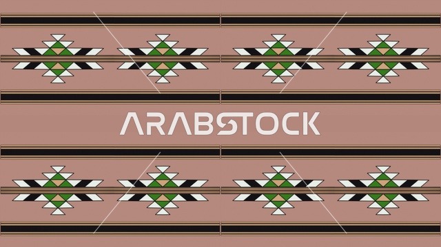 خلفية نقوش السدو السعودية التقليدية وزخارف هندسية