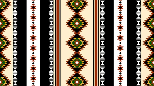 تصميم نقش سدو سعودي تقليدي بزخارف هندسية تراثية