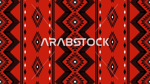 خلفية نمط السدو العربي التقليدي وتصاميم التراث البدوي
