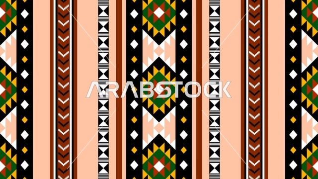 Traditional Saudi Sadu Geometric Weaving Pattern