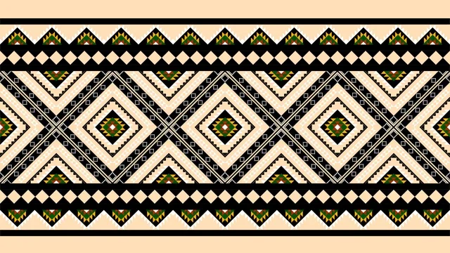 Traditional Saudi Sadu Geometric Pattern Textile Border