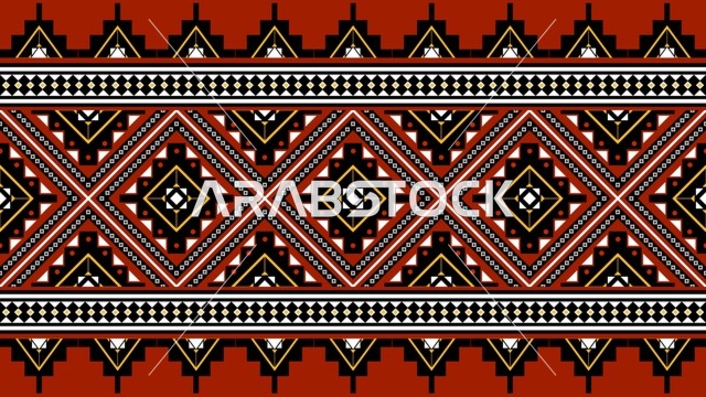 نقش السدو السعودي التقليدي والزخارف البدوية الهندسية