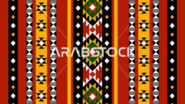 خلفية نمط نسيج السدو السعودي التقليدي بزخارف هندسية