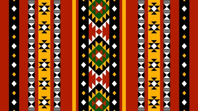 خلفية نمط نسيج السدو السعودي التقليدي بزخارف هندسية