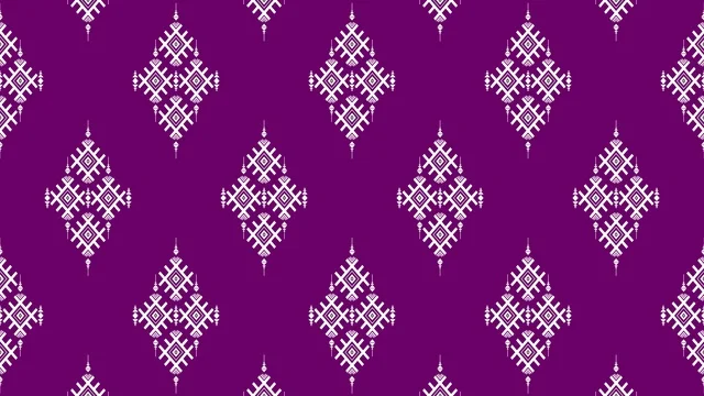 نمط هندسي تايلاندي تقليدي على خلفية أرجوانية للتصميم