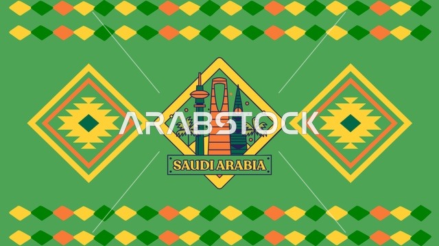 شعار معالم مدينة الرياض ونقوش السدو السعودية