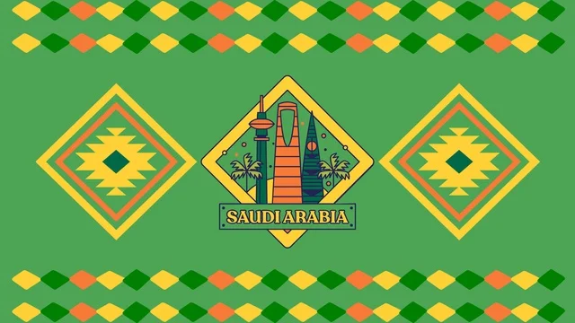 شعار معالم مدينة الرياض ونقوش السدو السعودية