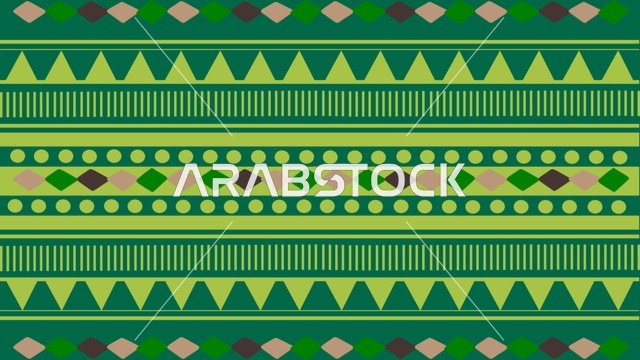 خلفية نقوش السدو السعودي التقليدية باللون الأخضر