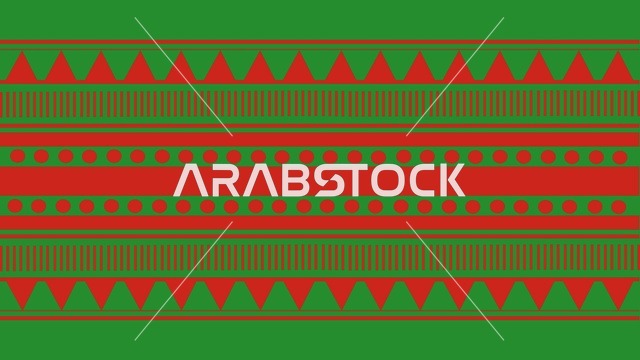 نمط السدو السعودي التقليدي باللونين الأخضر والأحمر