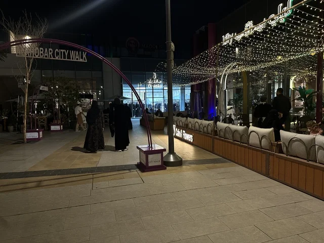 Al Khobar City Walk Night Scene Saudi Arabia