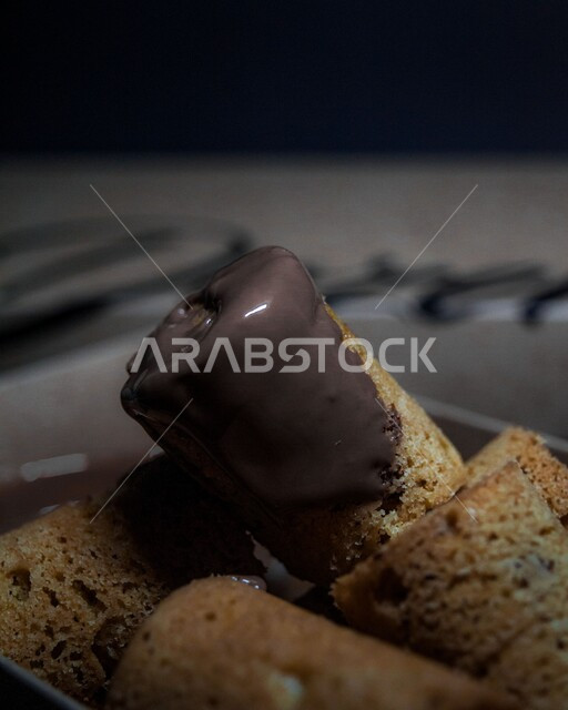 لفائف بسكويت الوافر المقرمش مع الشوكولاته الذائبه اللذيذه, كوكيز, حلويات وسكريات, حلا قهوه