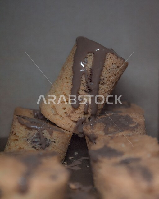 لفائف بسكويت الوافر المقرمش مع الشوكولاته الذائبه اللذيذه, كوكيز, حلويات وسكريات, حلا قهوه