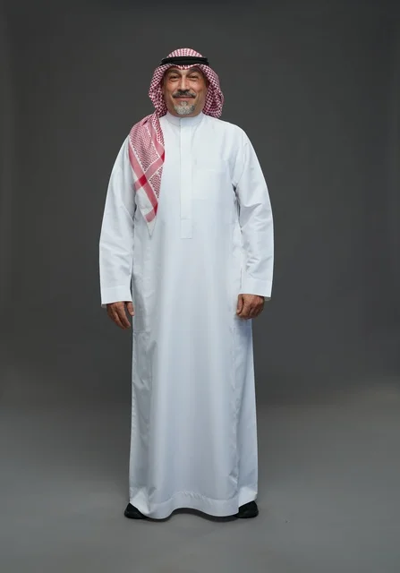 Saudi Man in Traditional Thobe and Shemagh Studio Portrait
