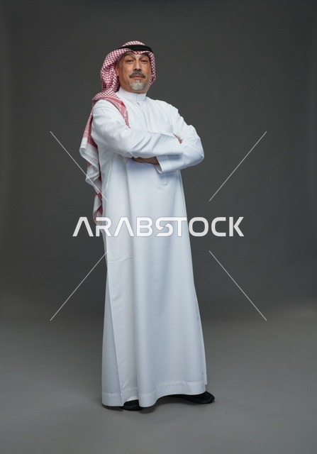 Saudi Man in Traditional Dress Studio Portrait