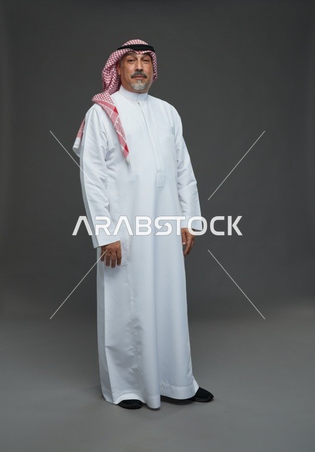 Saudi Man in Traditional Thobe and Shemagh Portrait