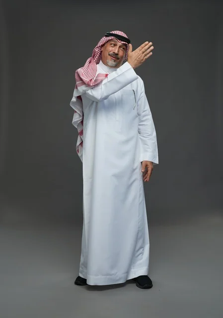 Saudi Man in Traditional Thobe and Shemagh Studio
