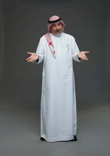 Saudi Man in Traditional Dress With Open Arms