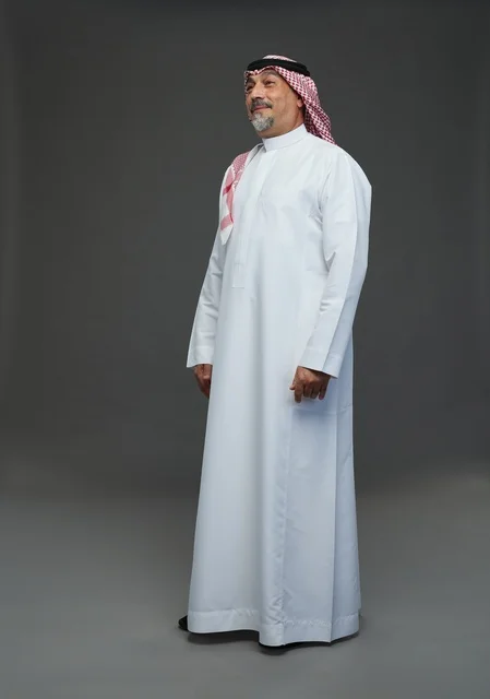 Saudi Man in Traditional Thobe and Shemagh Studio