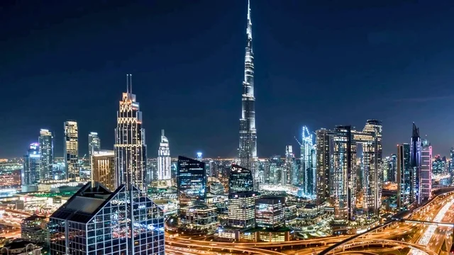Burj Khalifa Dubai Skyline Night Cityscape