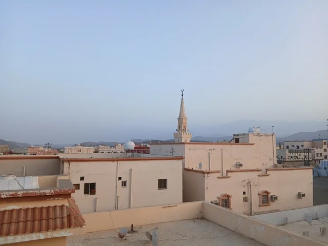 Saudi Arabian Neighborhood with Mosque Minaret