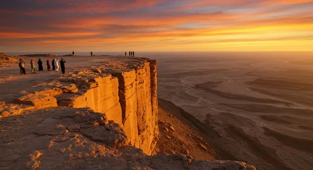 Edge of the World Tuwaik Mountain Riyadh Sunset