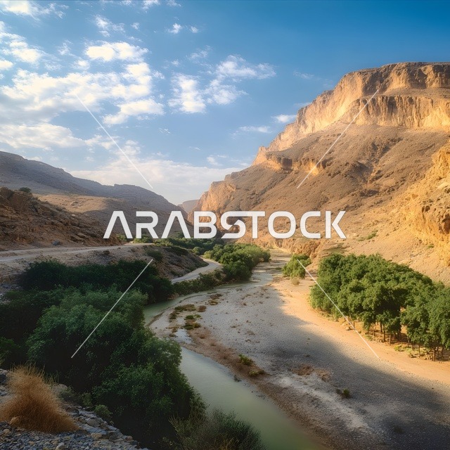 وادي وجبال في نزوى سلطنة عمان