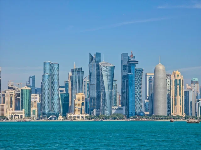 Doha Qatar Skyline with Modern Skyscrapers