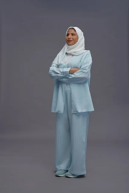 Confident Saudi Woman in Modest Casual Outfit