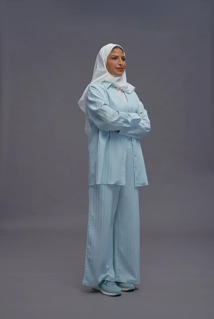 Saudi Woman in Modest Casual Wear Studio Shot