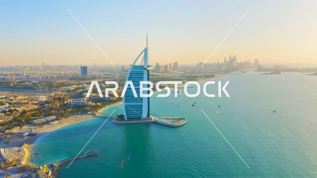 برج العرب دبي إطلالة جوية على الواجهة البحرية