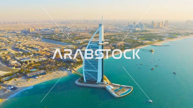Burj Al Arab Dubai Aerial Sunset View