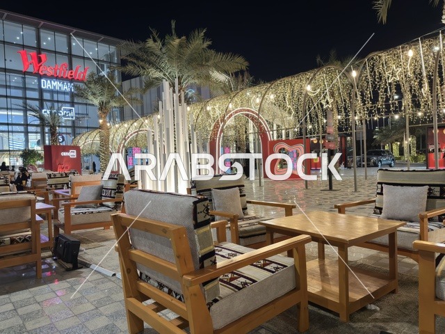 Westfield Mall Dammam Outdoor Seating and Winter Lights