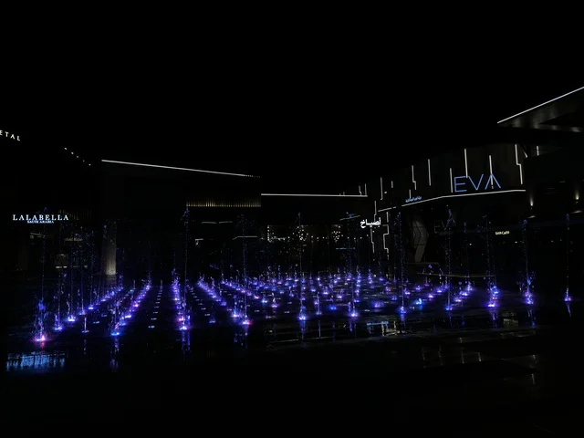 Villaggio Wahaj Exhibition Fountains at Night