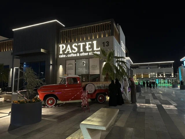 Red Vintage Truck at Villaggio Al-Khobar Night