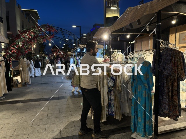 Man Shopping at Villagio Wahaj Exhibition Eastern Province