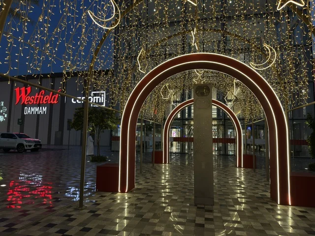 Westfield Mall Dammam Night Lights and Arch Decorations
