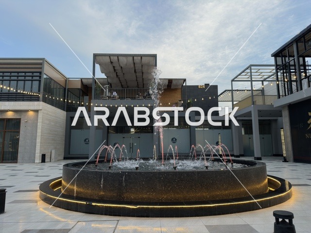 Shorfat Park Al Khobar Fountain at Evening