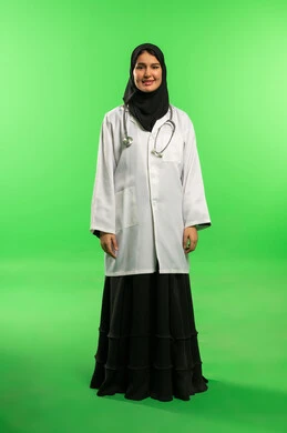 Saudi Female Doctor on Green Screen Background