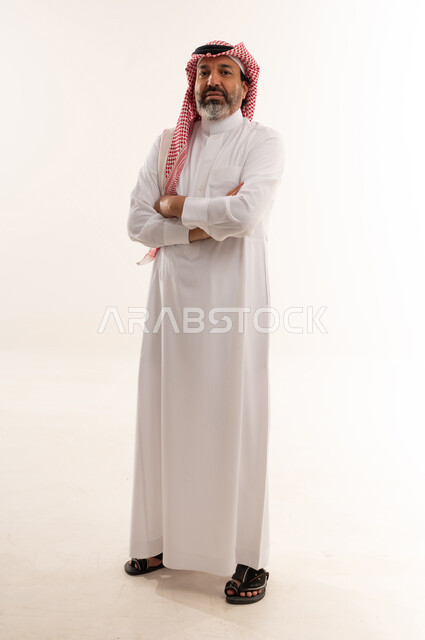 Saudi Man in Traditional Thobe Studio Portrait